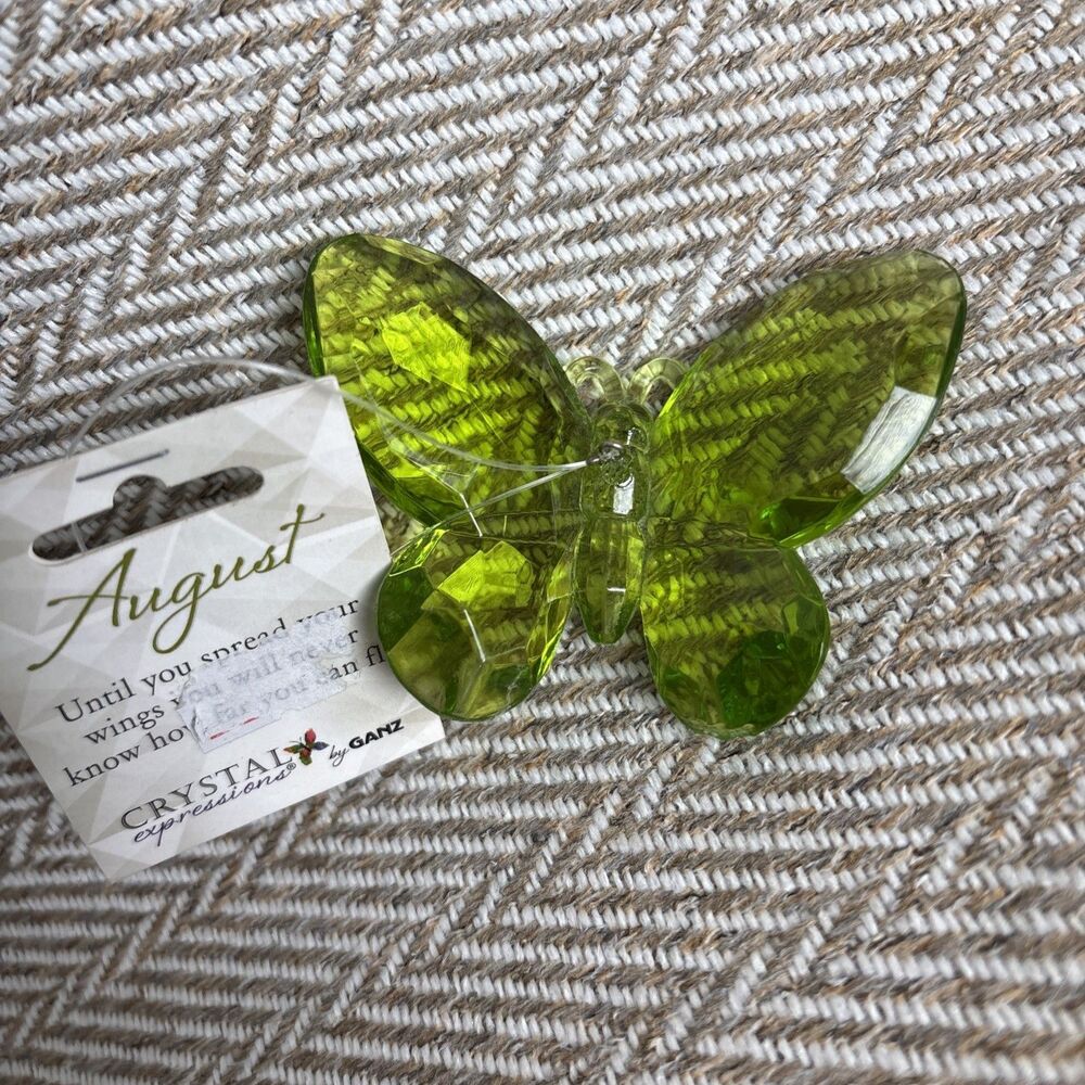 Ganz Crystal Expression Birthstone Color‎ Hanging Butterfly Acrylic Green August - Picture 2 of 3